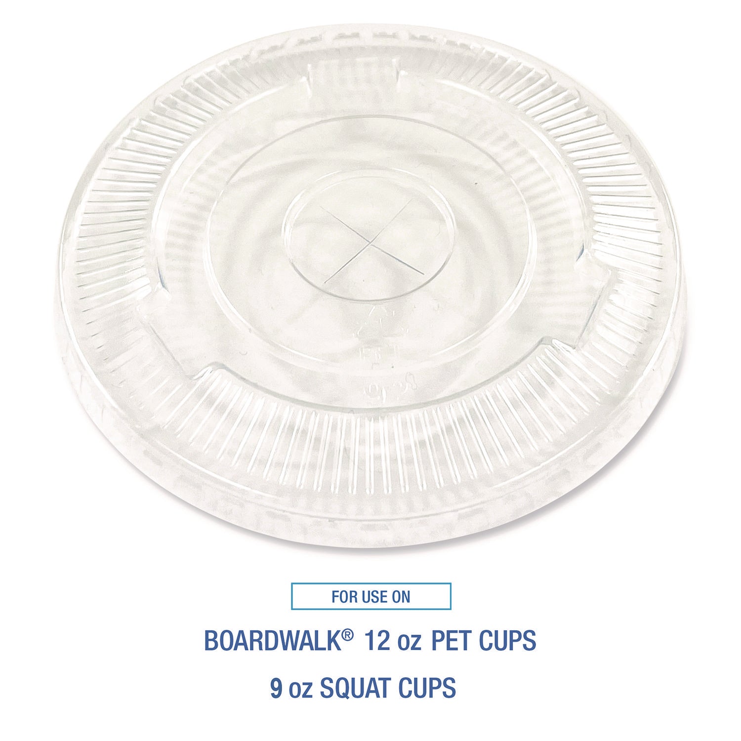 Crystal-Clear Cold Cup Straw-Slot Lids, Fits 9 oz Squat/12 oz Cold Cups, Plastic, Clear, 100/Pack