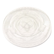 Crystal-Clear Cold Cup Straw-Slot Lids, Fits 9 oz Squat/12 oz Cold Cups, Plastic, Clear, 100/Pack