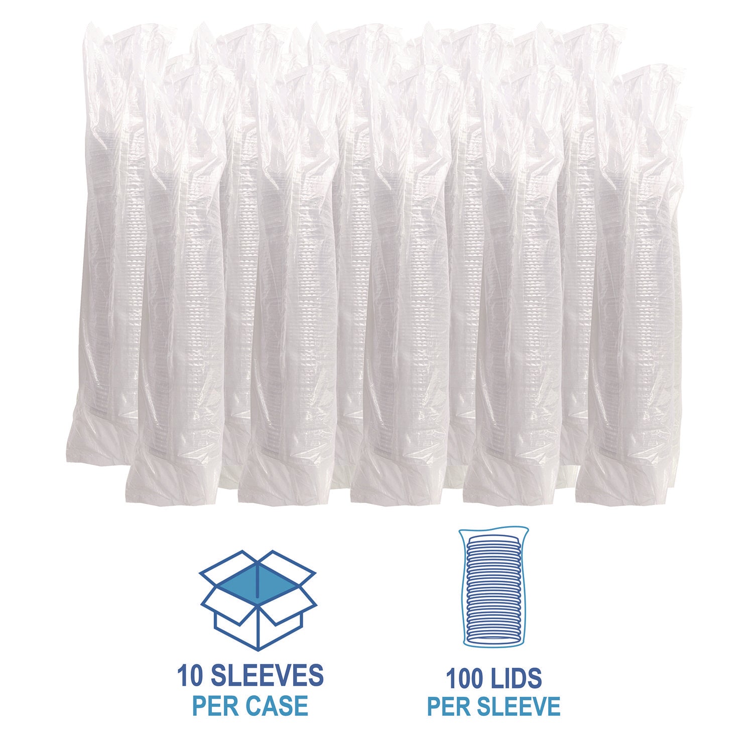 Crystal-Clear Cold Cup Straw-Slot Lids, Fits 9 oz Squat/12 oz Cold Cups, Plastic, Clear, 1,000/Carton