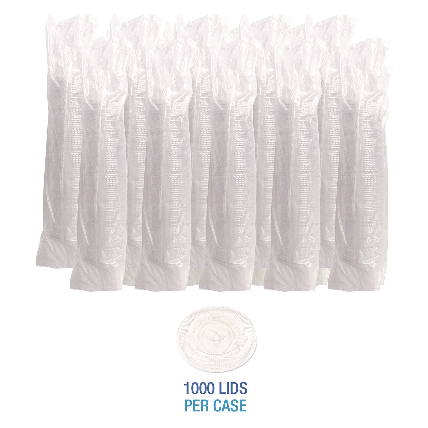 Crystal-Clear Cold Cup Straw-Slot Lids, Fits 9 oz Squat/12 oz Cold Cups, Plastic, Clear, 1,000/Carton