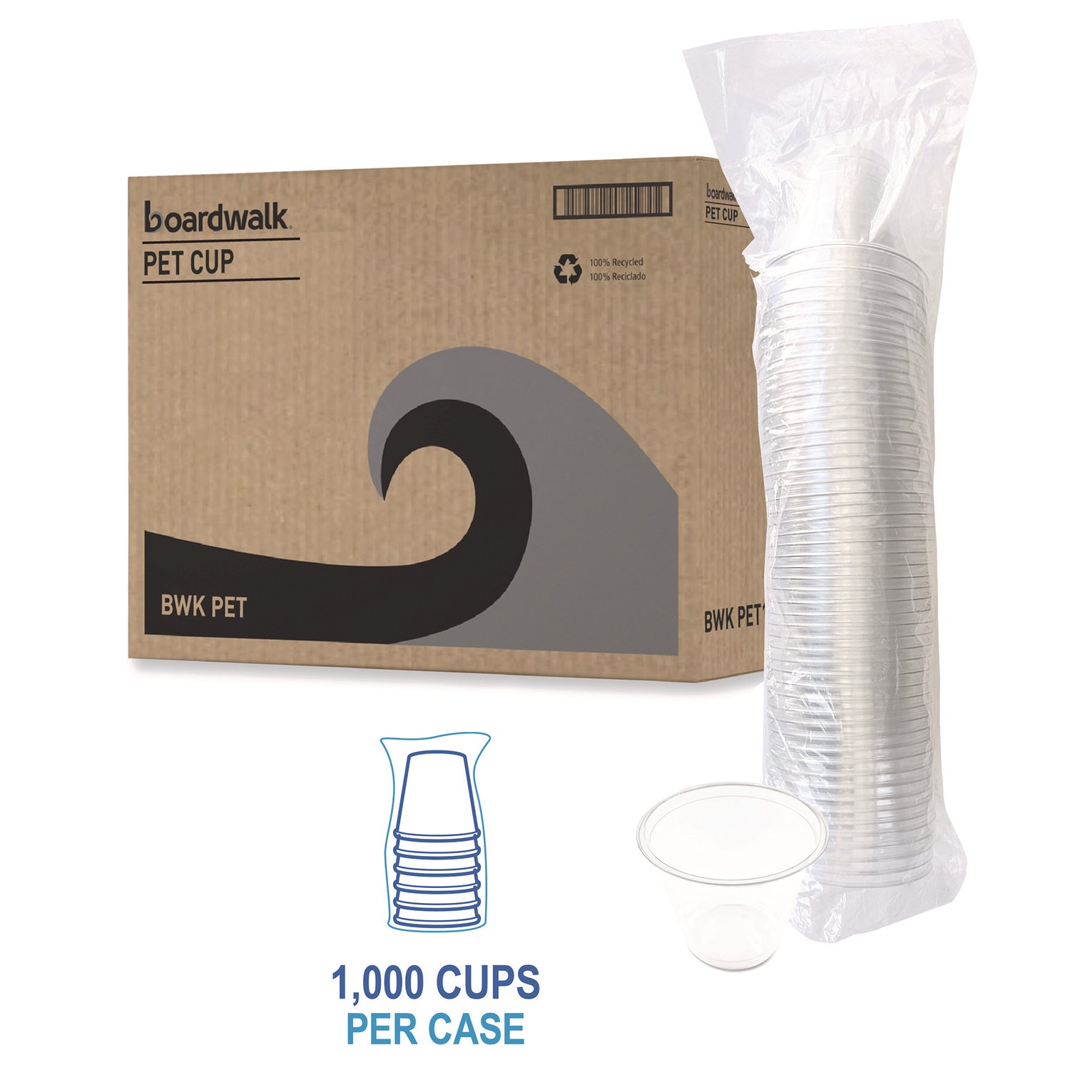 Clear Plastic Cold Cups, Squat, 9 oz, 1,000/Carton