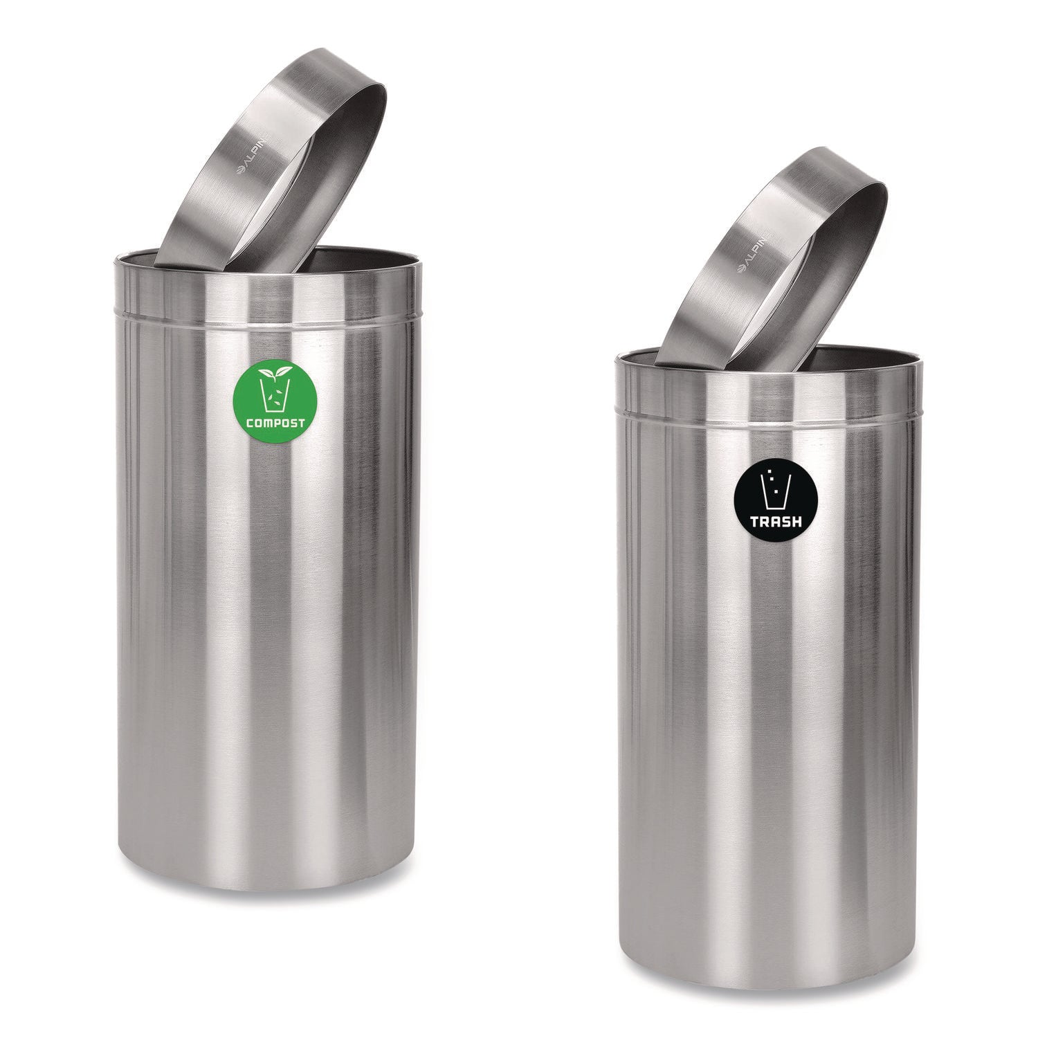 27 Gallon Stainless Steel Compost Bin and Trash Can, Brushed Stainless Steel