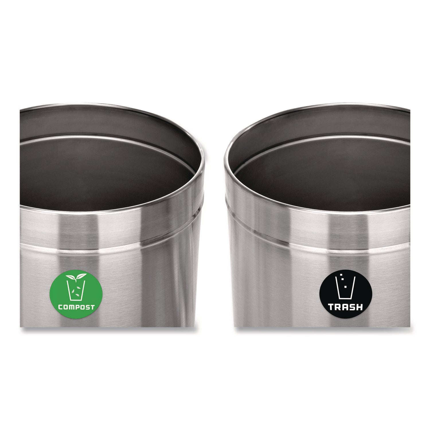 27 Gallon Stainless Steel Compost Bin and Trash Can, Brushed Stainless Steel