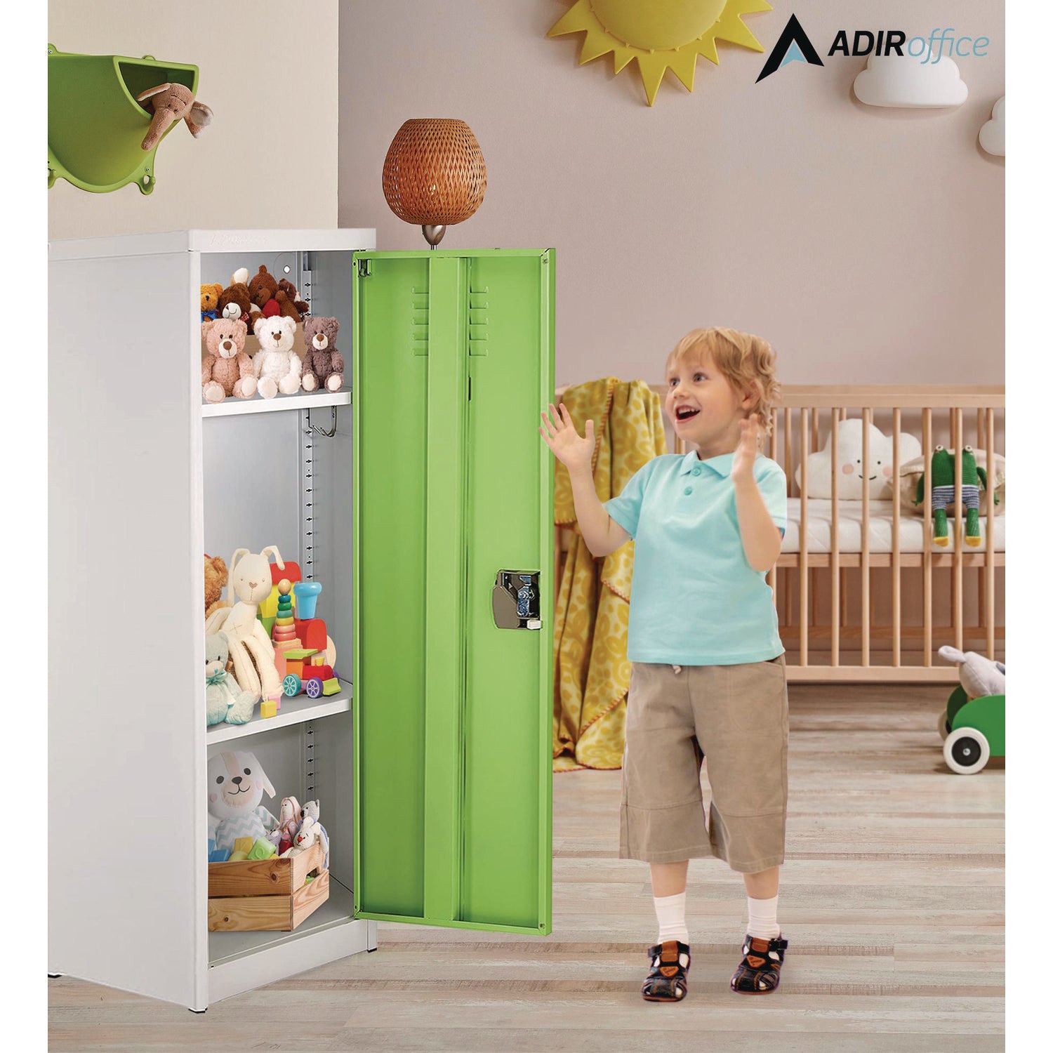 Steel Storage Locker, 1 Compartment, 15 x 15 x 48, Green