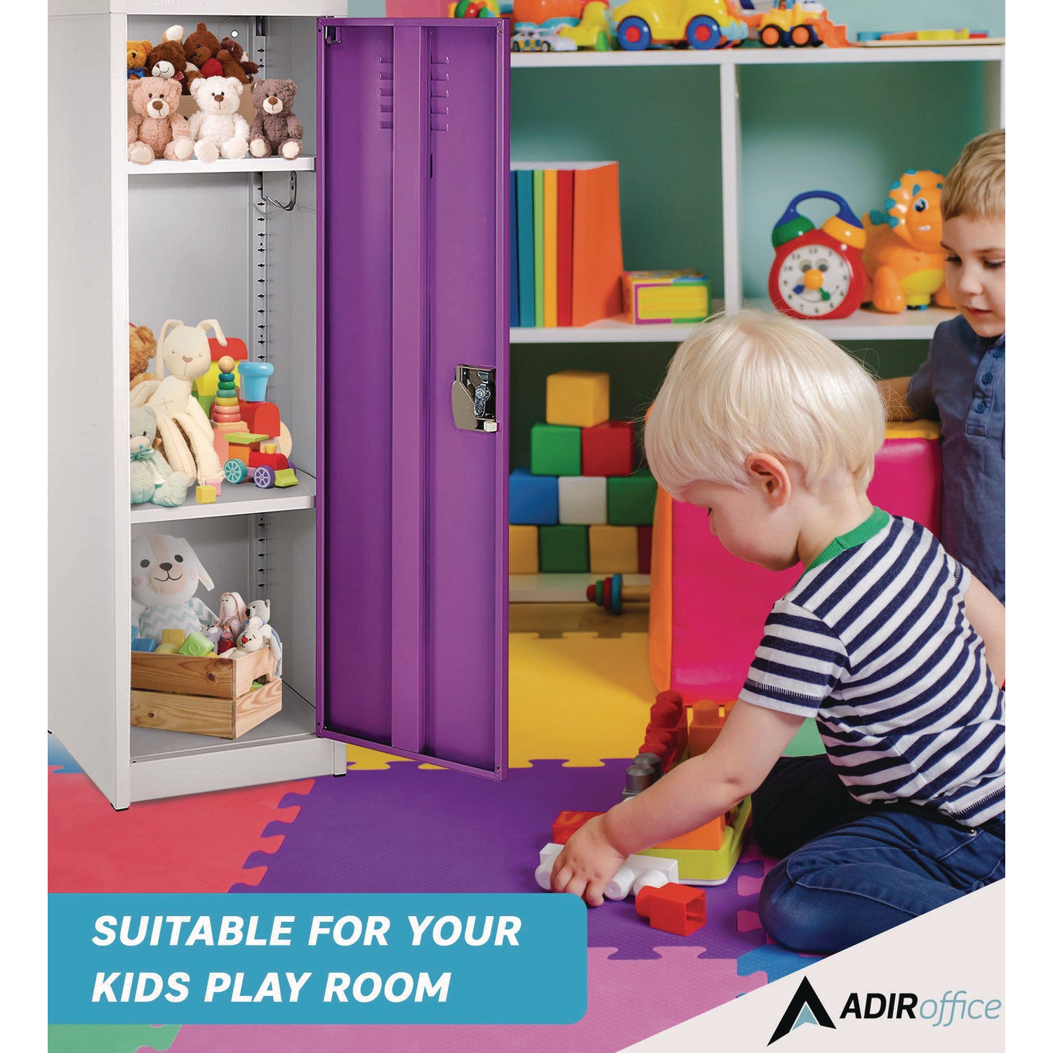 Steel Storage Locker, 1 Compartment, 15 x 15 x 48, Purple