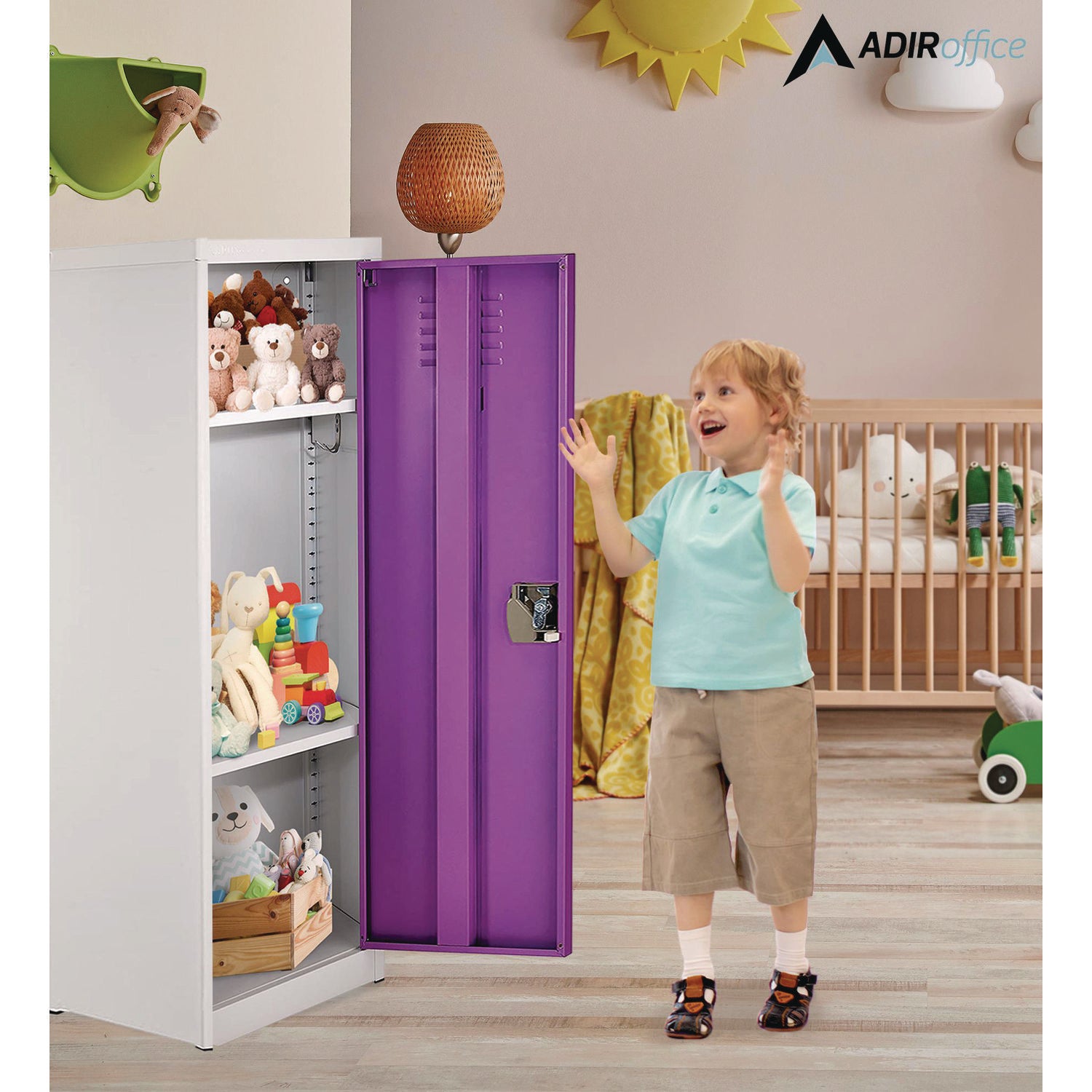 Steel Storage Locker, 1 Compartment, 15 x 15 x 48, Purple