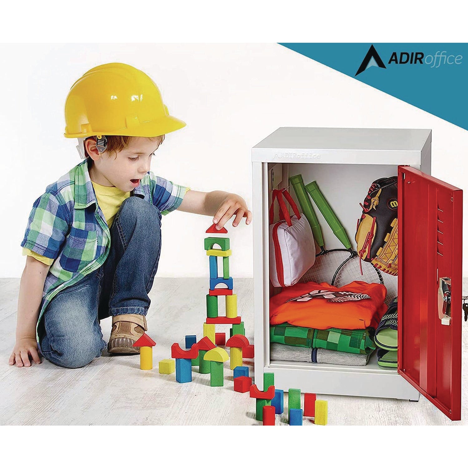 Steel Storage Locker, 1 Compartment, 15 x 15 x 24, Red