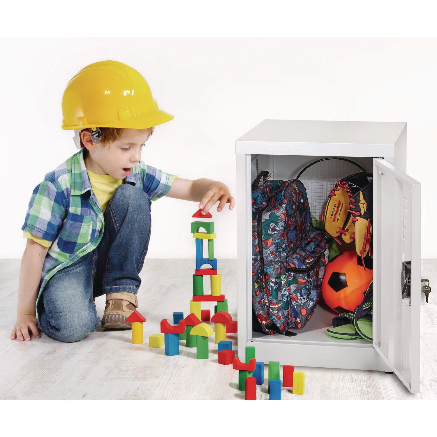 Steel Storage Locker, 1 Compartment, 15 x 15 x 24, White