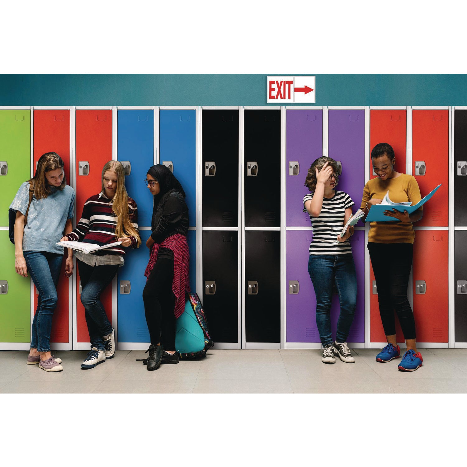 Steel Storage Locker, 2 Compartment, 12 x 12 x 72, Black