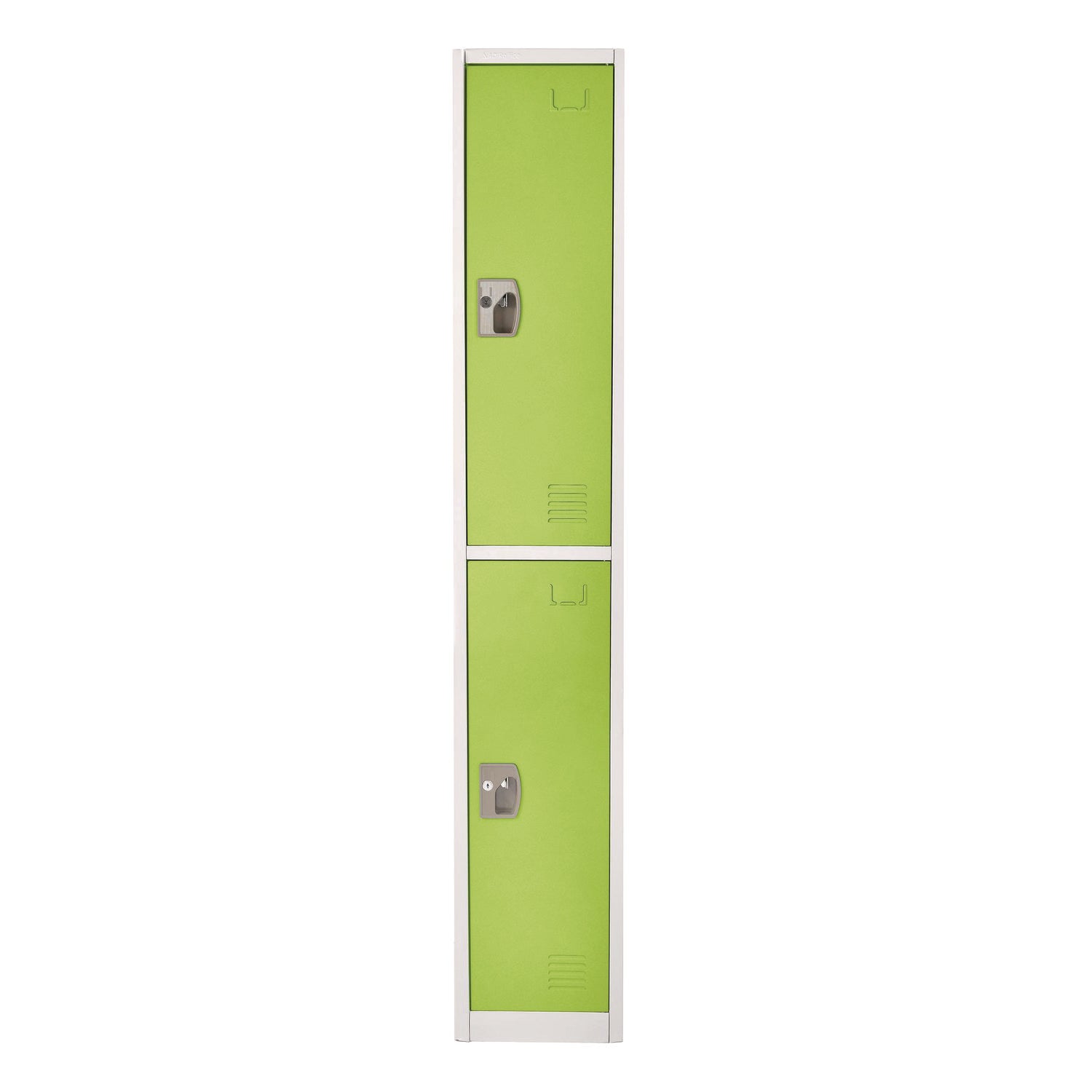 Steel Storage Locker, 2 Compartment, 12 x 12 x 72, Green