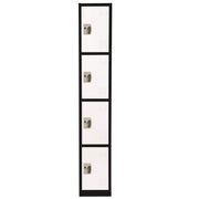 Steel Storage Locker, 4 Compartment, 12 x 12 x 72, Black Body/White Doors