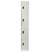Steel Storage Locker, 4 Compartment, 12 x 12 x 72, Misty Green