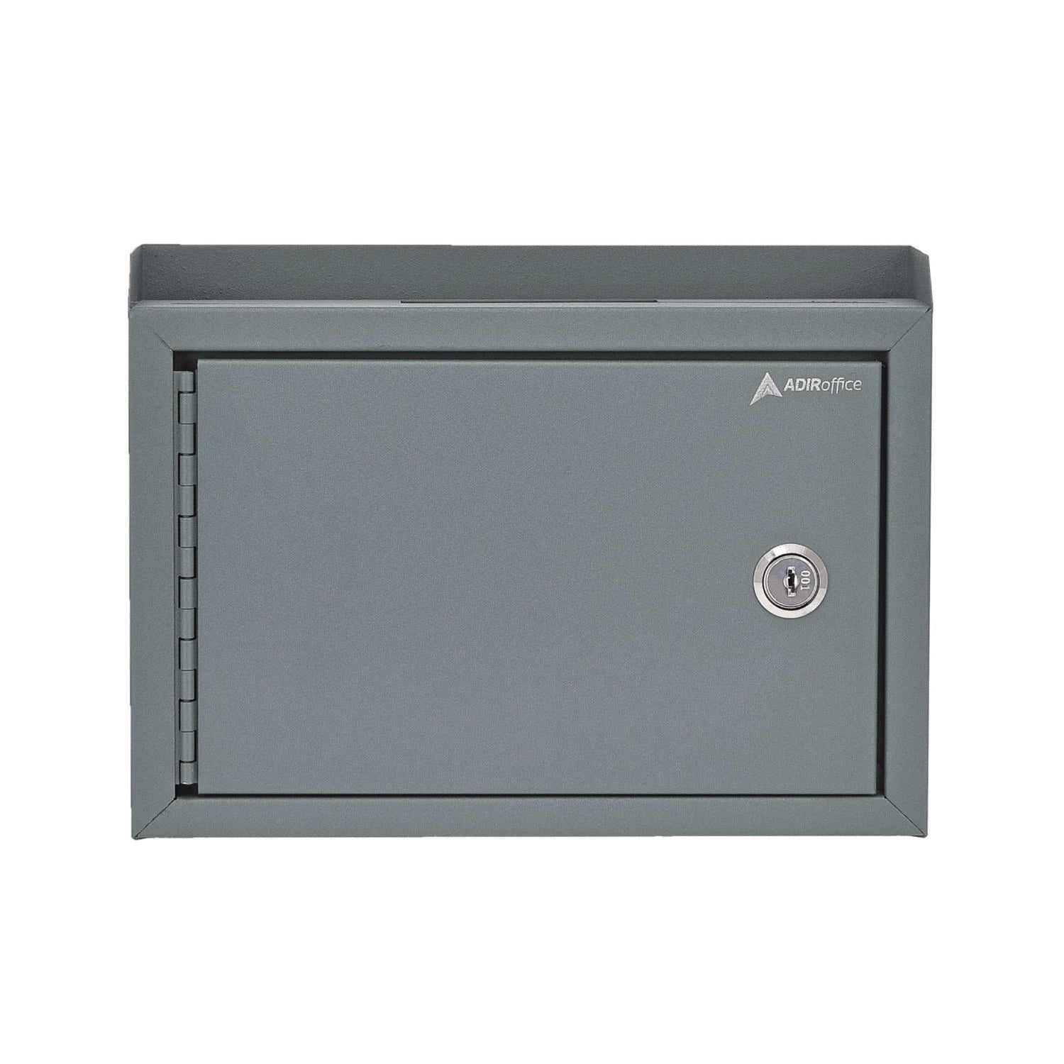 Medium Size Steel Multi-Purpose Secure Drop Box, 9.8 x 3.4 x 7.5, Gray
