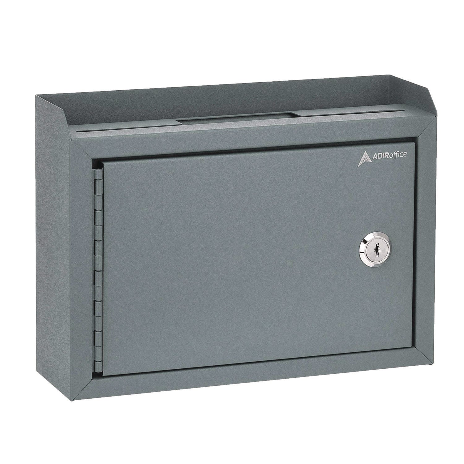 Medium Size Steel Multi-Purpose Secure Drop Box, 9.8 x 3.4 x 7.5, Gray