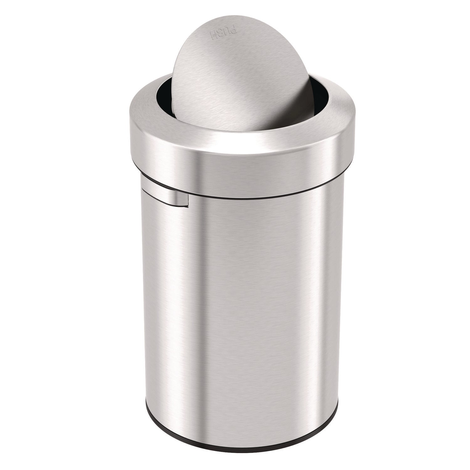 Swing Top Trash Can, 17 gal, Stainless Steel, Silver