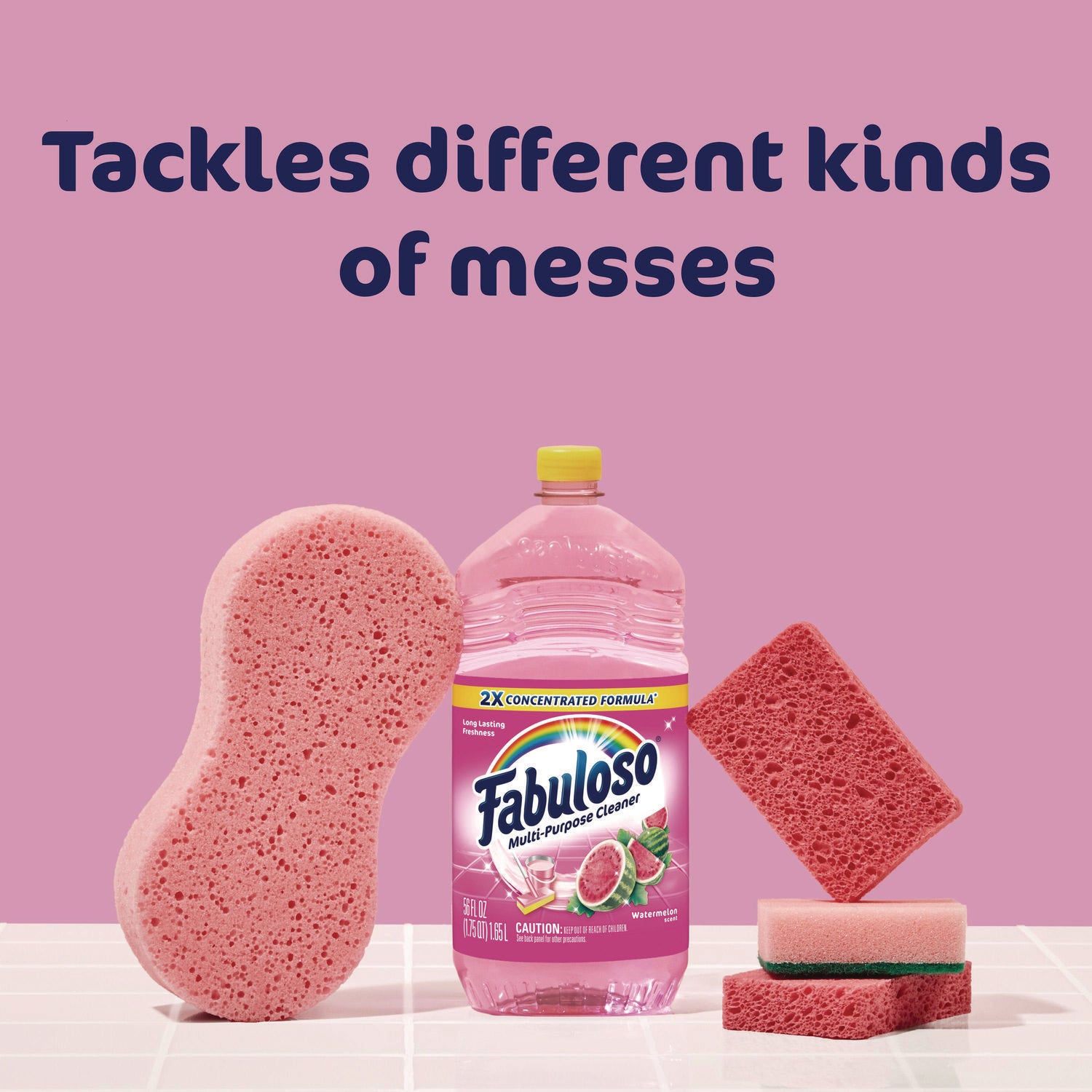 Multi-Use Cleaner, Watermelon Scent, 56 oz Bottle, 6/Carton