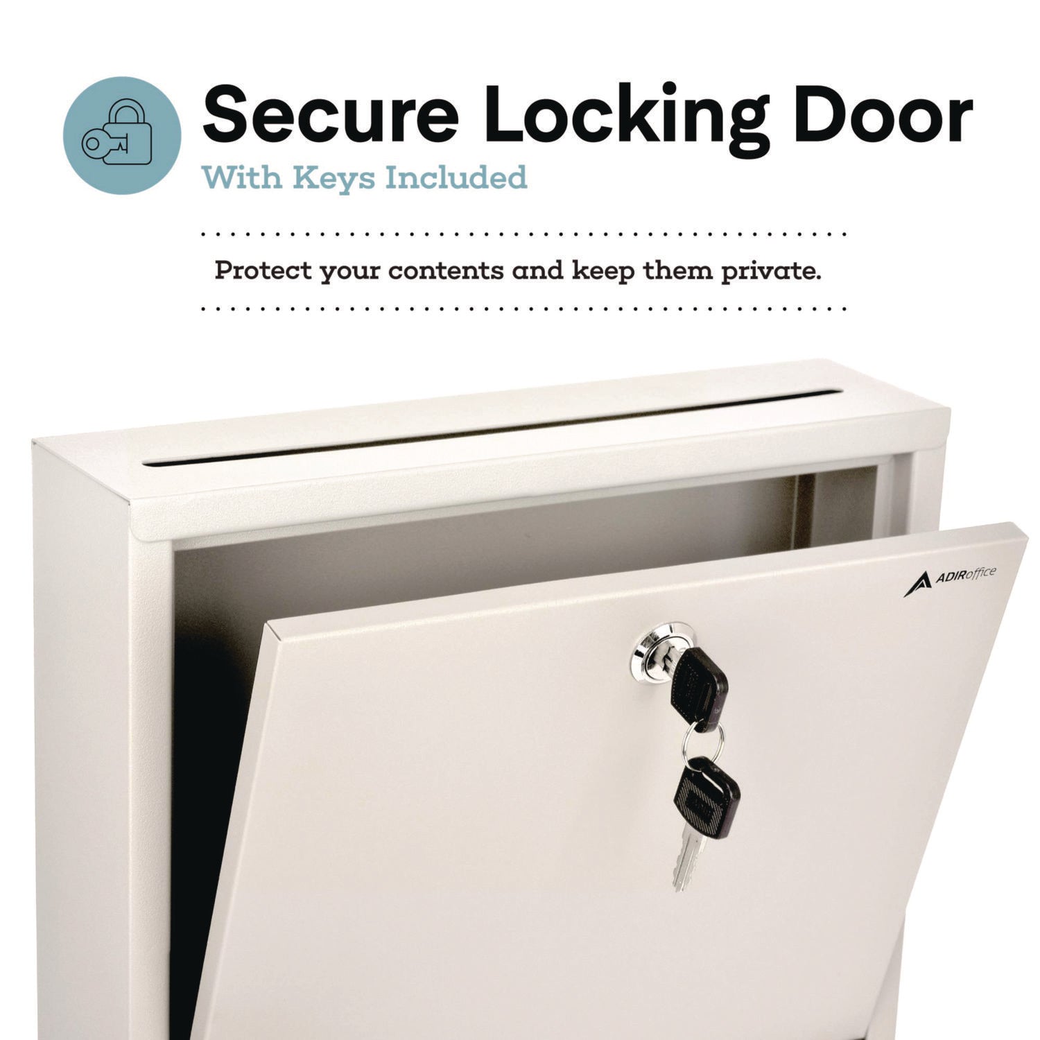 Large Size Steel Multi-Purpose Secure Drop Box, 12 x 3 x 10, White