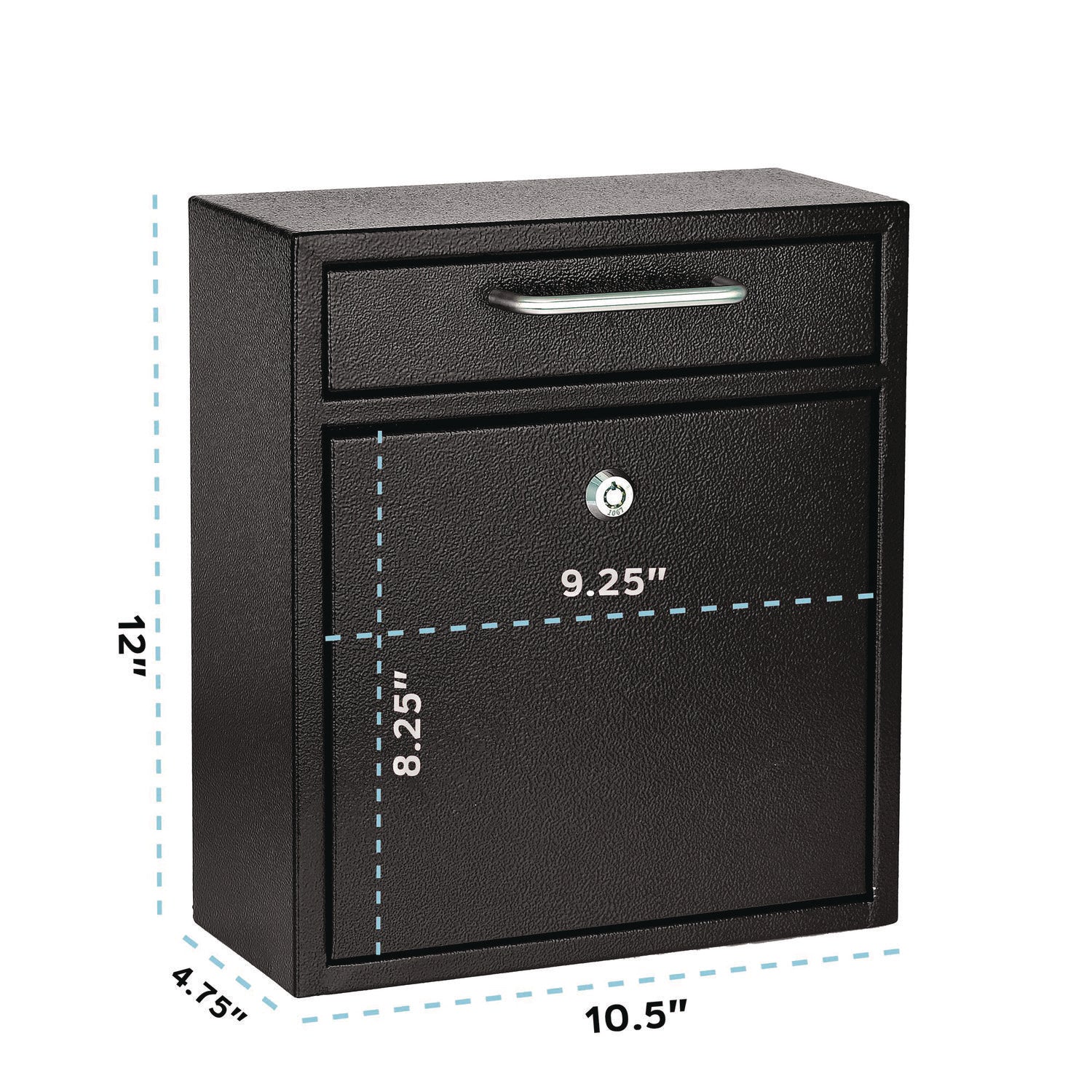 Medium Ultimate Wall Mounted Mail Box, 10.4 x 4.5 x 12, Black