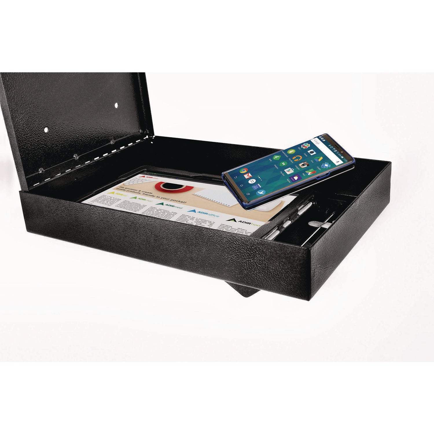 Large Wall Mounted Weatherproof Steel Secure Drop Box, 11 x 2.4 x 16, Black