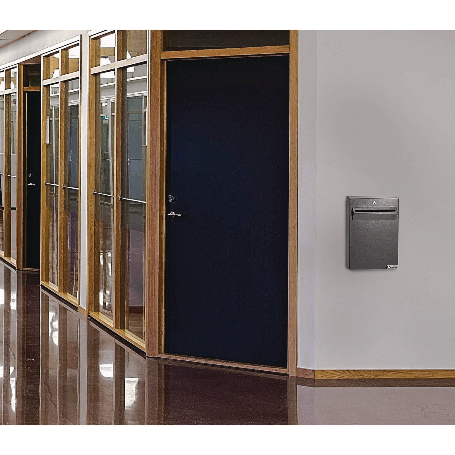 Large Wall Mounted Weatherproof Steel Secure Drop Box, 11 x 2.4 x 16, Black
