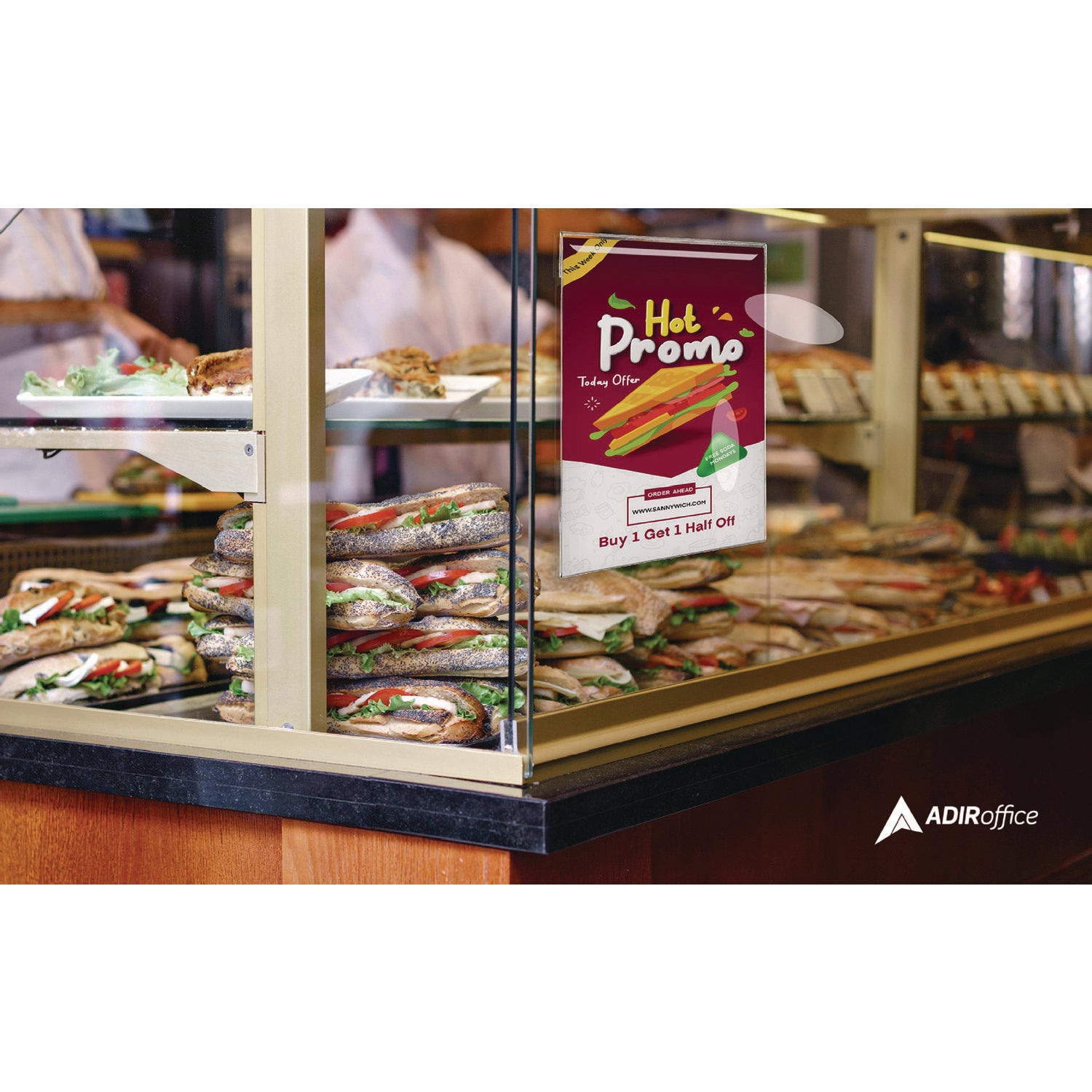Wall Mount Side-Loading Acrylic Sign Holders, 8 x 11, Clear Frame, 6/Pack