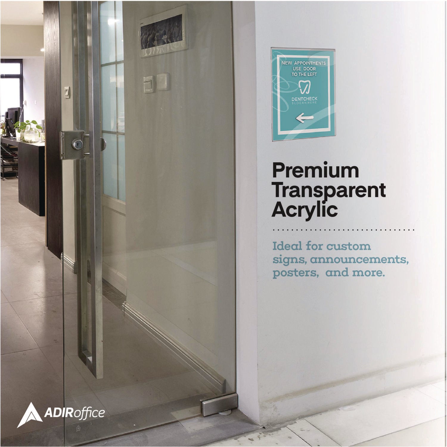Wall Mount Side-Loading Acrylic Sign Holders, 8 x 11, Clear Frame, 6/Pack