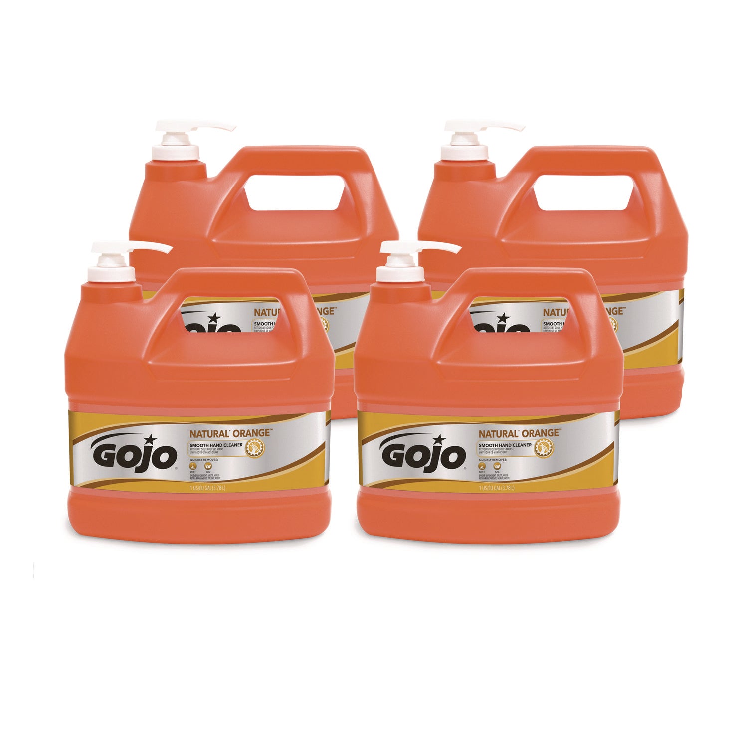 Gojo&reg; Natural Orange Smooth Hand Cleaner - Citrus Scent - 1 gal - Pump Bottle Dispenser - Soil Remover, Dirt Remover, Grease Remover - Hand - Orange - 1 Each