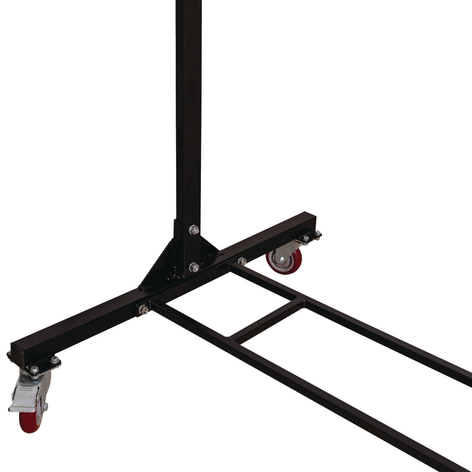 Steel Folding Chair Two-Tier Utility Cart, Metal, 1,000 lb Capacity, 33 x 65 x 68.5, Black