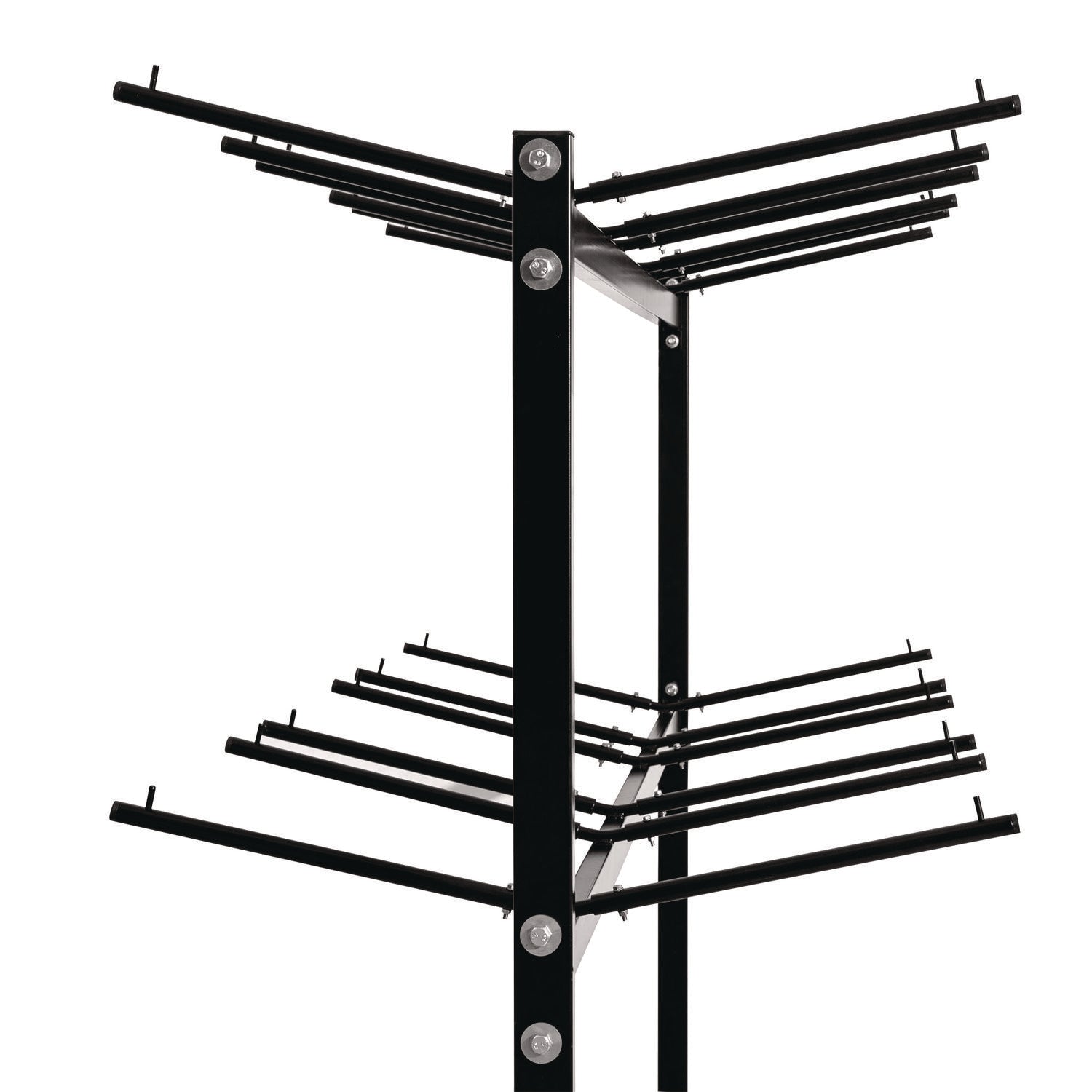 Steel Folding Chair Two-Tier Utility Cart, Metal, 1,000 lb Capacity, 33 x 65 x 68.5, Black