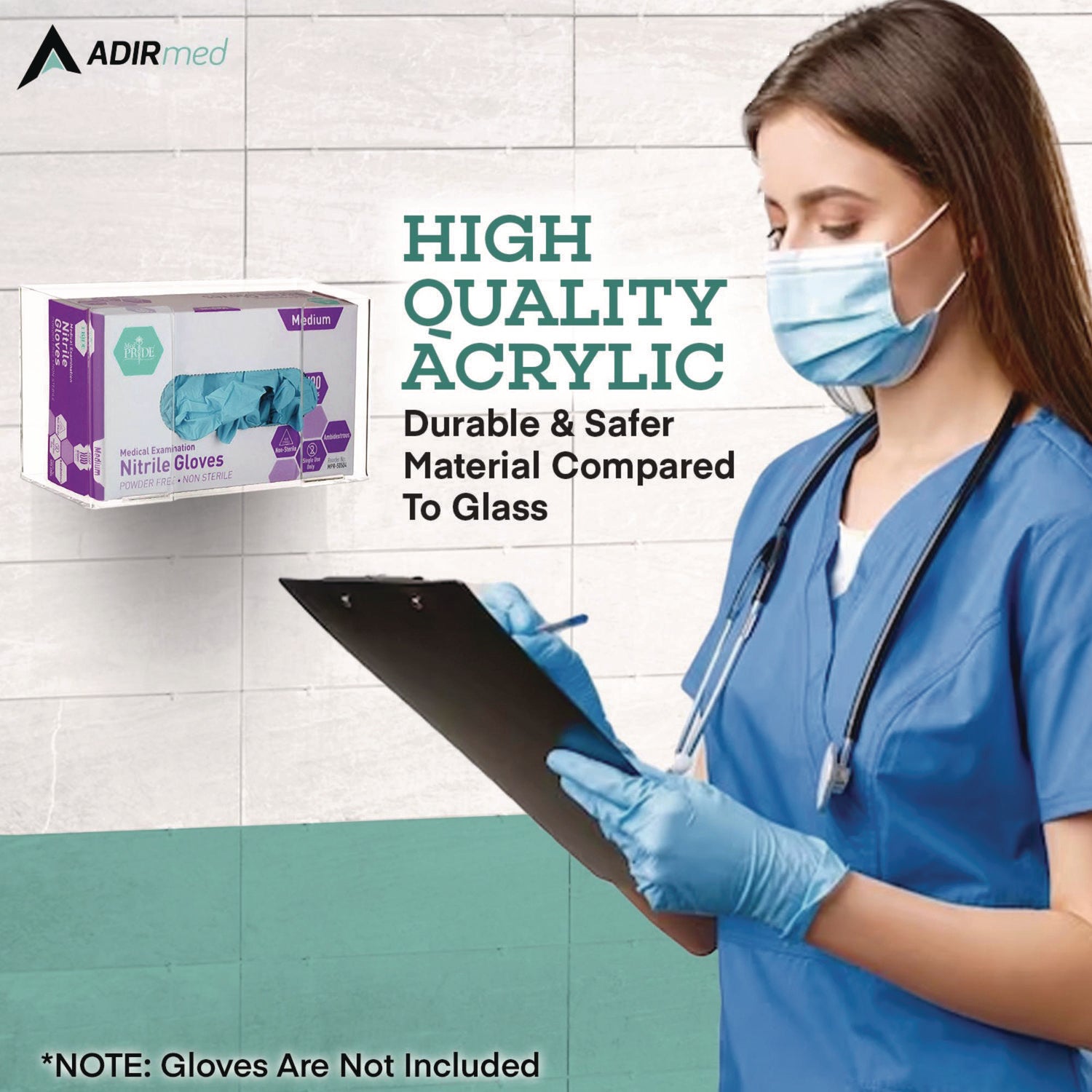 Acrylic Glove Dispenser, Single Box Capacity, 10.2 x 3.5 x 5.3, Clear