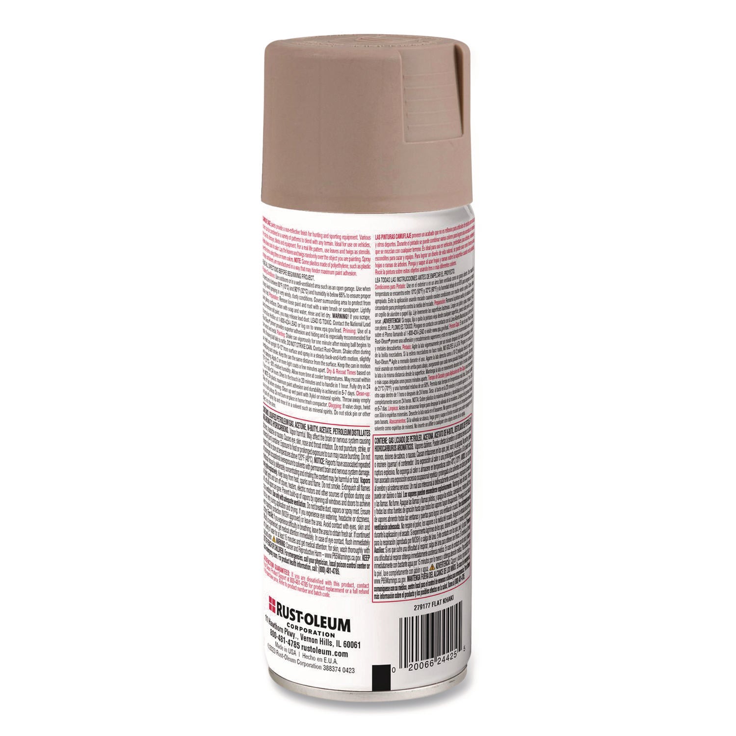 Camouflage Spray Paint, Flat Khaki, 12 oz Aerosol Can