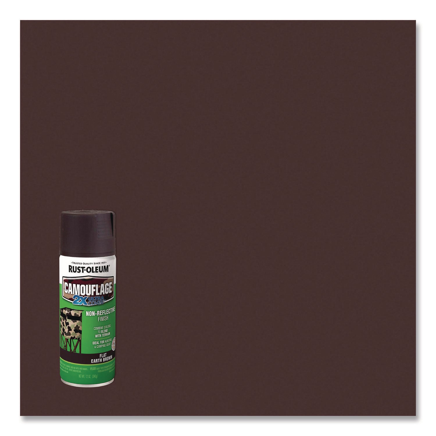Camouflage Spray Paint, Flat Earth Brown, 12 oz Aerosol Can