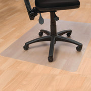 Hard Floor, Home, Office, Chair - 53" Length x 45" Width x 0.080" Depth x 0.080" Thickness - Rectangular - Polyethylene Terephthalate (PET), Polyvinyl Chloride (PVC), Vinyl - Clear - 1 Each - TAA Compliant