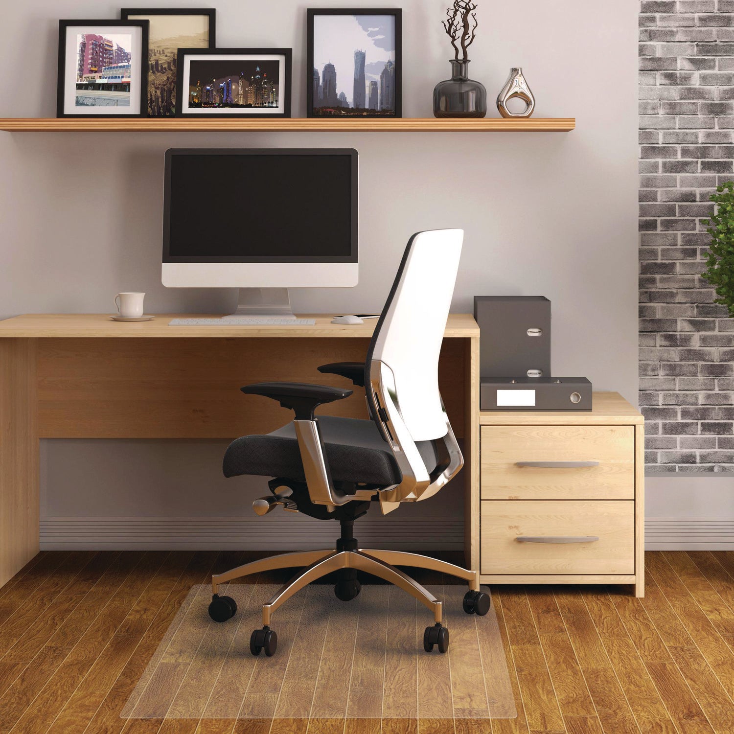 Hard Floor, Home, Office, Chair - 53" Length x 45" Width x 0.080" Depth x 0.080" Thickness - Rectangular - Polyethylene Terephthalate (PET), Polyvinyl Chloride (PVC), Vinyl - Clear - 1 Each - TAA Compliant