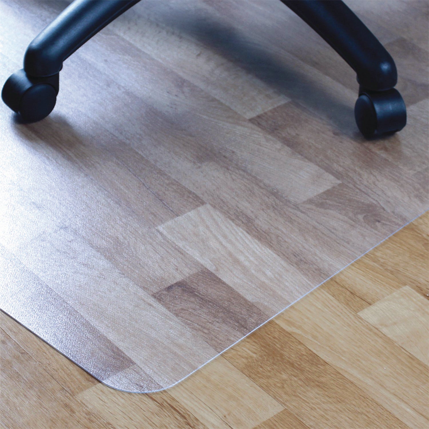 Hard Floor, Home, Office, Chair - 53" Length x 45" Width x 0.080" Depth x 0.080" Thickness - Rectangular - Polyethylene Terephthalate (PET), Polyvinyl Chloride (PVC), Vinyl - Clear - 1 Each - TAA Compliant