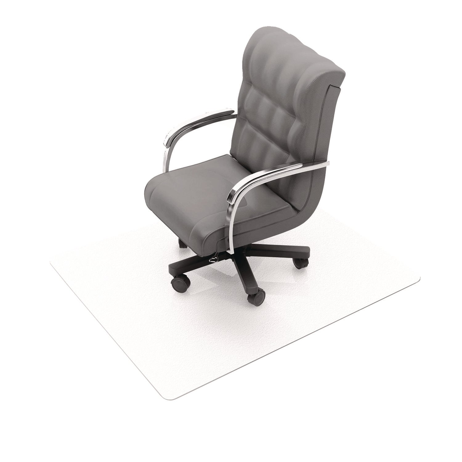 Hard Floor, Home, Office, Chair - 53" Length x 45" Width x 0.080" Depth x 0.080" Thickness - Rectangular - Polyethylene Terephthalate (PET), Polyvinyl Chloride (PVC), Vinyl - Clear - 1 Each - TAA Compliant