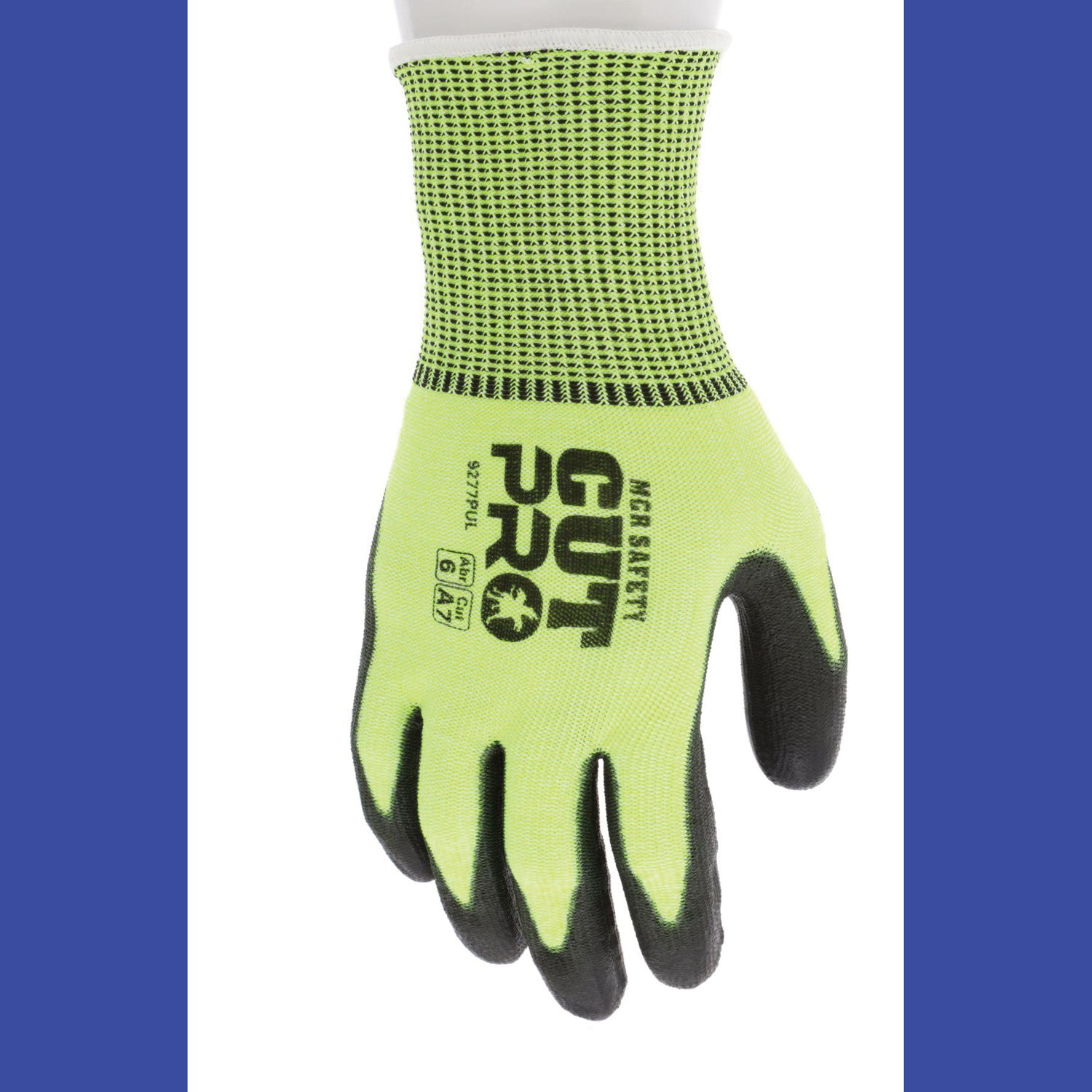 Cut Pro 9277PU Gloves, Large, Black/Lime, Dozen