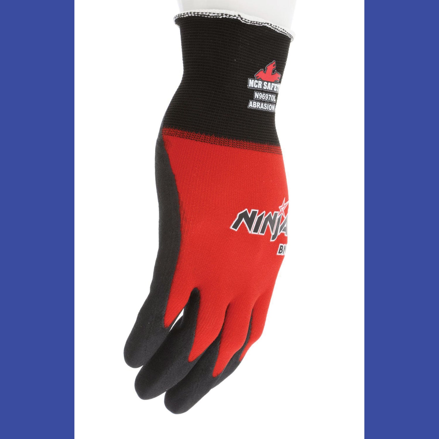Ninja BNF N96970 Gloves, X-Large, Black/Red, Dozen
