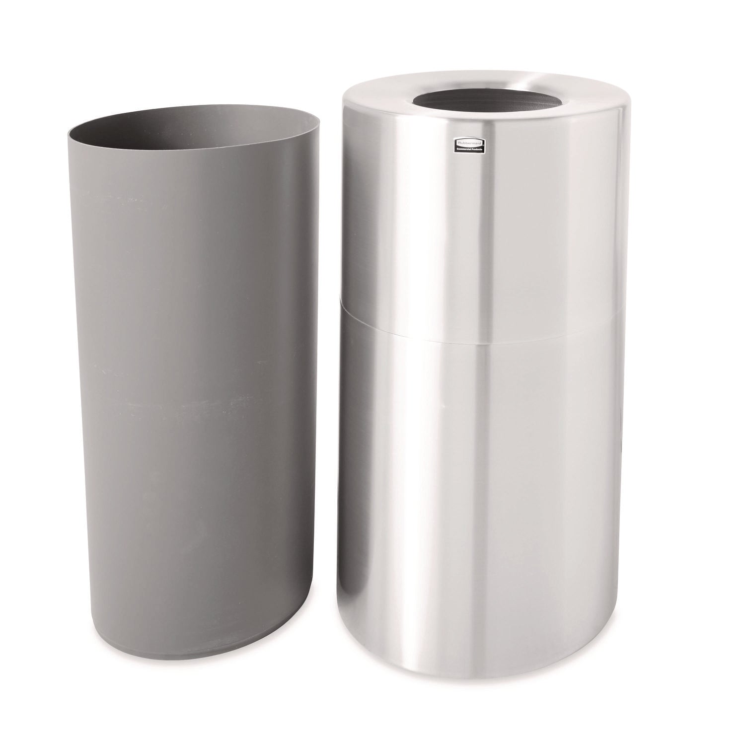 Atrium Aluminum Container with Liner, 35 gal, Aluminum, Satin Aluminum