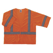 Ergodyne 8310HL Type R C-3 Economy Vest, 4X/5X Large, Hook & Loop Closure, Polyester Mesh, Orange/Silver, Lightweight, High Visibility, Reflective, Pocket, Machine Washable, 1 Each