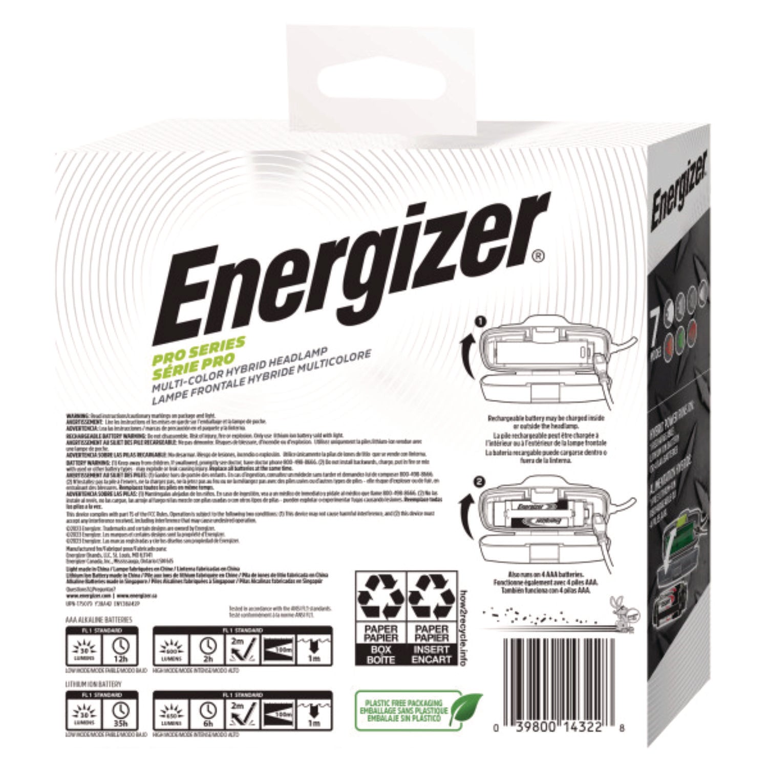 LED - 650 lm Lumen - AAA - Lithium Ion (Li-Ion) - Battery Rechargeable - Battery - Water Proof, Shatter Proof, Dust Proof - Gray, Green - 1 Each