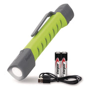 LED - 350 lm Lumen - AAA - Battery Rechargeable - Battery - Water Proof, Dust Proof - Green, Gray - 1 Each
