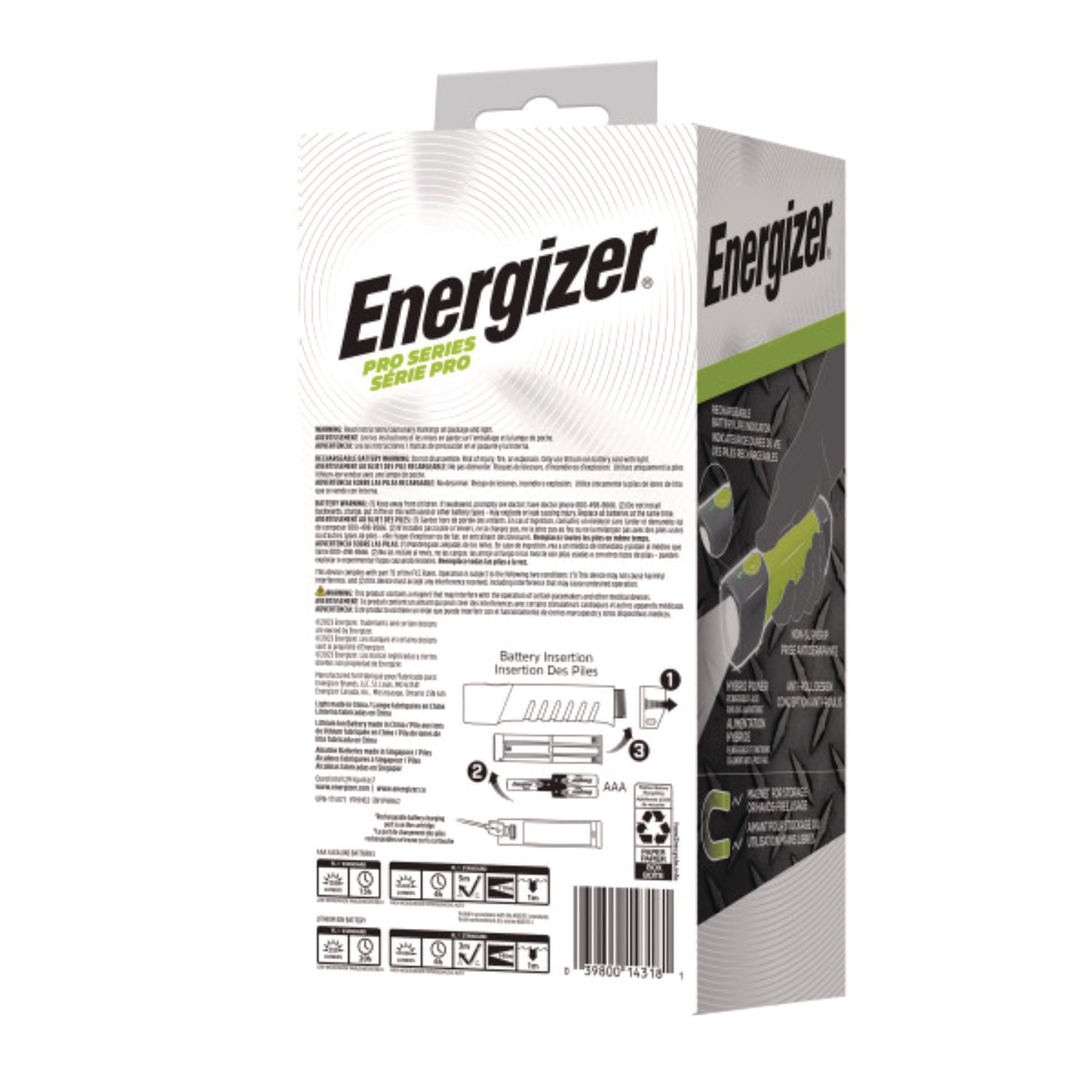 LED - 1000 lm Lumen - AAA - Battery Rechargeable - Battery - Water Proof, Dust Proof - Green, Gray - 1 Each