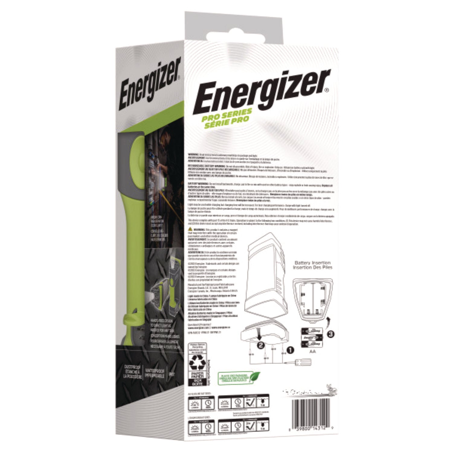 LED - 1000 lm Lumen - Battery Rechargeable - Battery - Water Proof, Dust Proof - Gray, Green - 1 Each