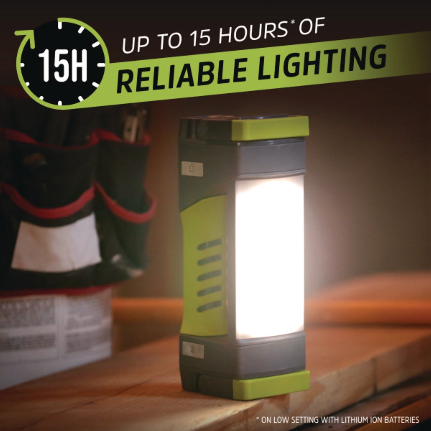 LED - 1000 lm Lumen - Battery Rechargeable - Battery - Water Proof, Dust Proof - Gray, Green - 1 Each