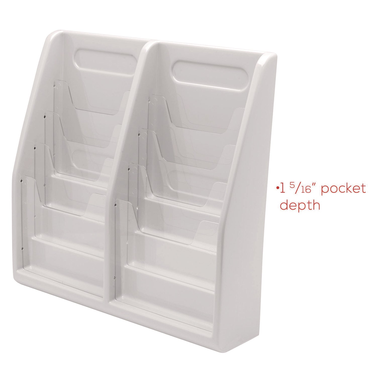 Deflecto Multi-Compartment Literature Display - 8 Pocket(s) - 19.75" Height x 20.25" Width x 5" Depth - Desktop - Durable, Lightweight - Gray - Plastic - 1 Each