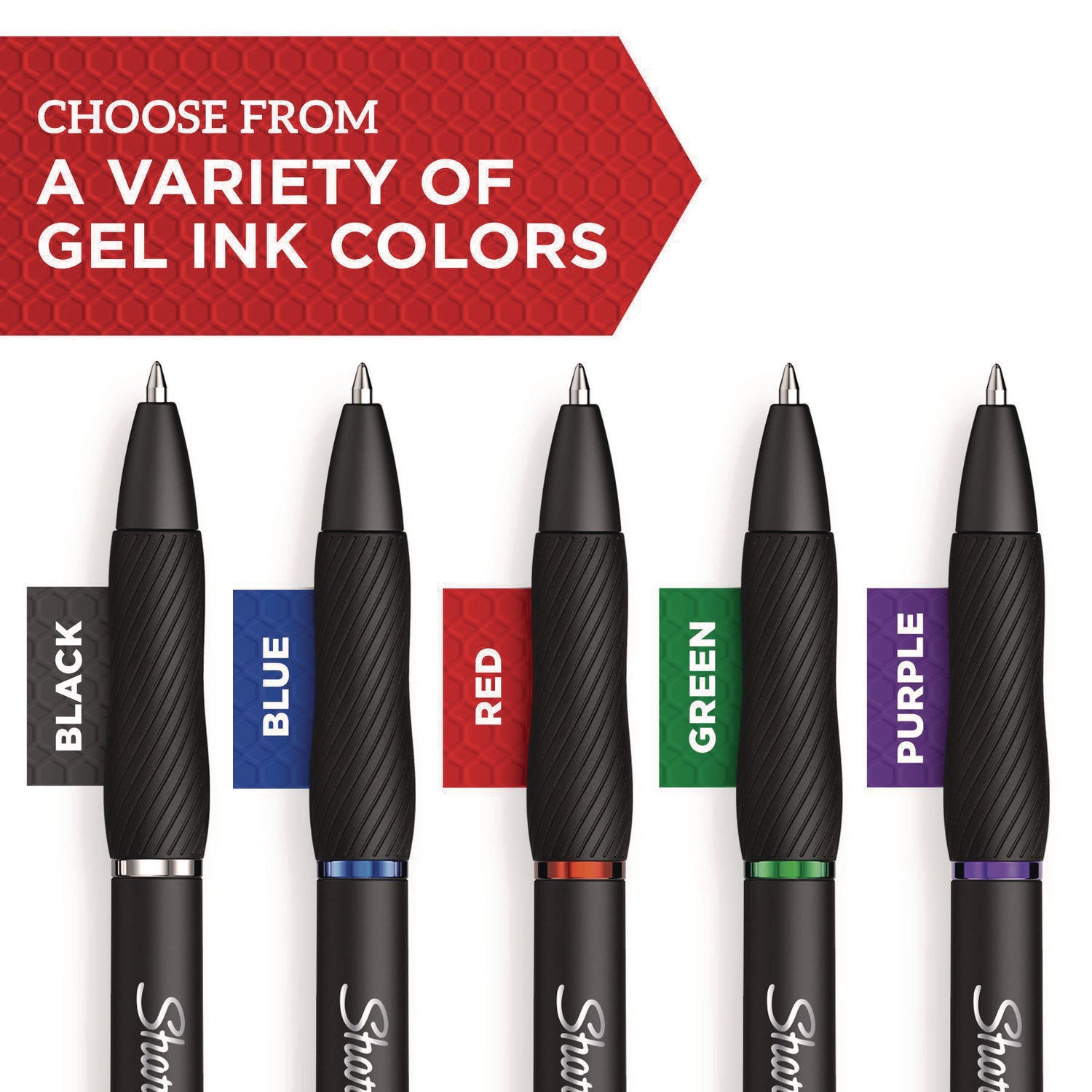 Sharpie S-Gel Pens - 0.7 mm Medium Pen Point - Refillable - Retractable - Black Ink - Gel-based - Black Barrel - 4 / Pack