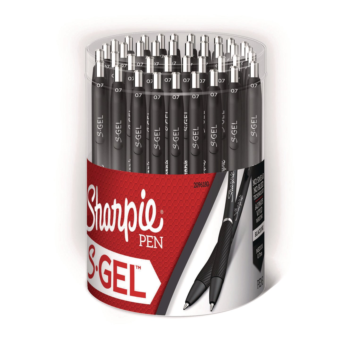0.7 mm Medium Pen Point - Refillable - Retractable - Black Ink - Gel-based - Black Barrel - 36 / Box