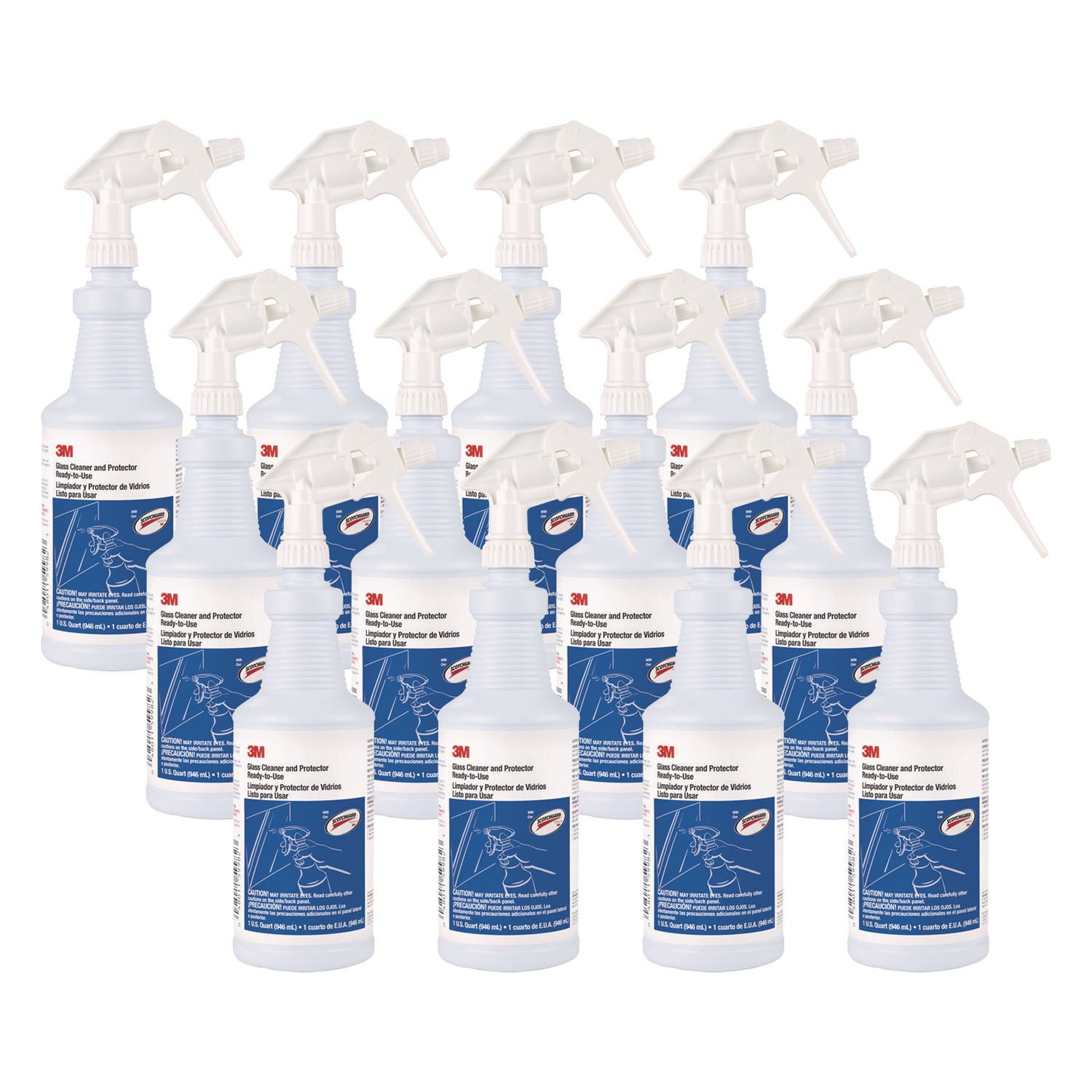 Ready-To-Use Glass Cleaner With Scotchgard, Apple, 32 Oz Spray Bottle, 12/carton