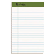 Earthwise By Ampad Recycled Paper Legal Pads, Wide/legal Rule, 40 White 5 X 8 Sheets, 6/pack